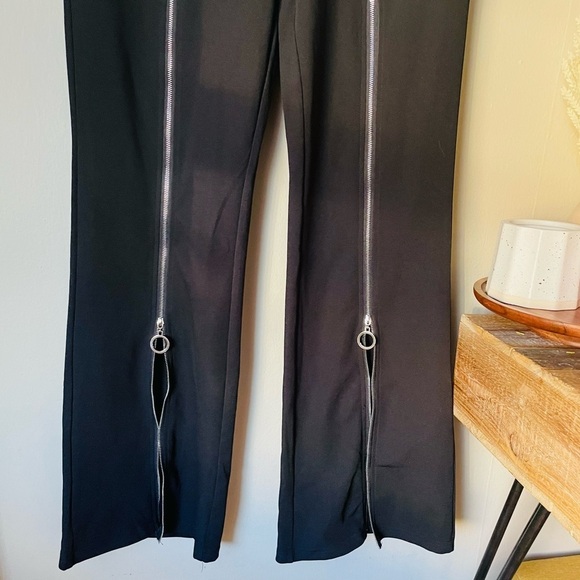 TOV Black Zip Front Flare Leg Stretch Pant - Picture 2 of 6